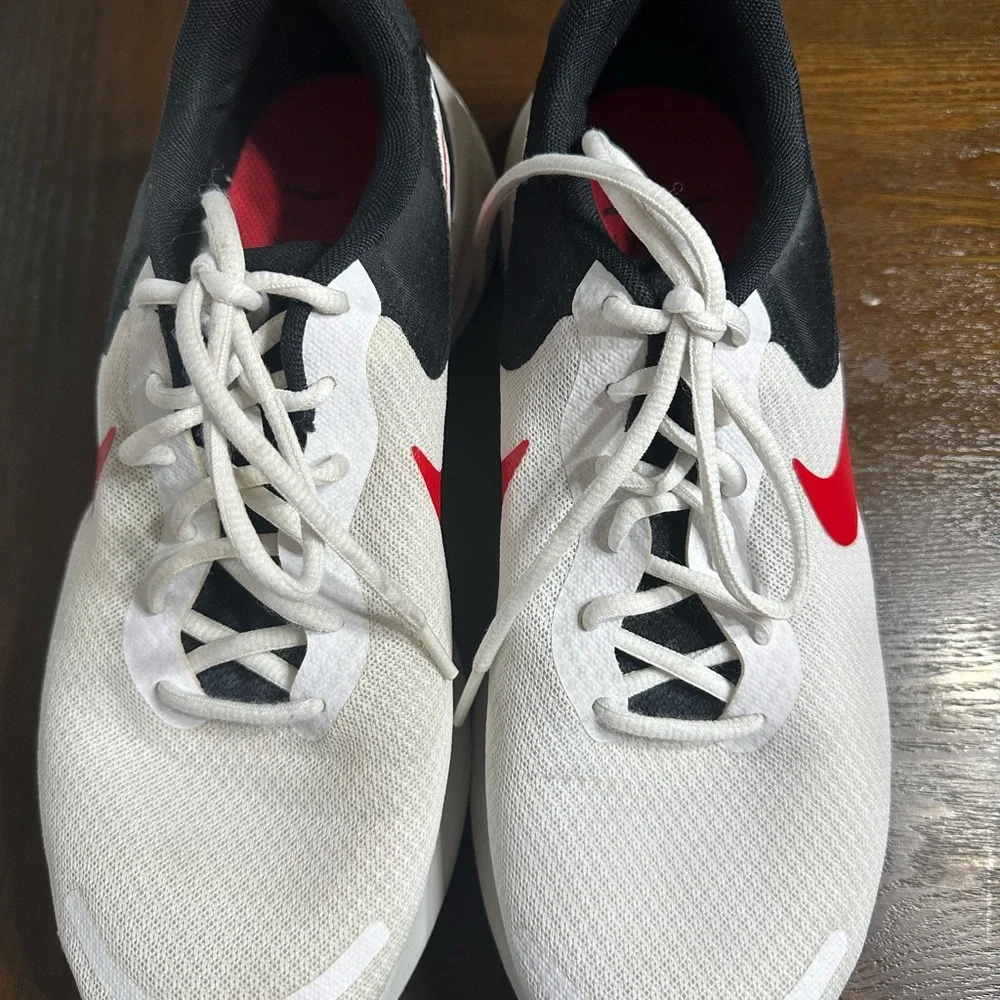 Nike Black‎ and White Sneakers with Red Swoosh